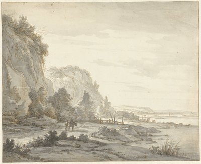 Bred älvdal med branta berg av Jan Hulswit