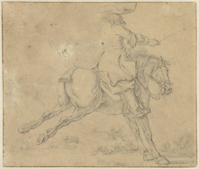 Ryttare på en backhäst av Jan Jacobsz van der Stoffe