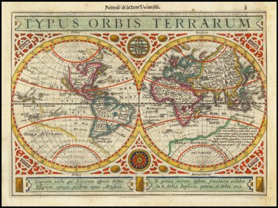 1628 Typus Orbis Terrarum av Jan Janssonius