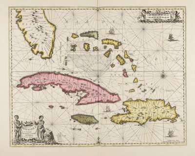 Insularum Hispaniolae et Cubae cum insulis circum jacentibus accurata delineatio av Jan Janssonius