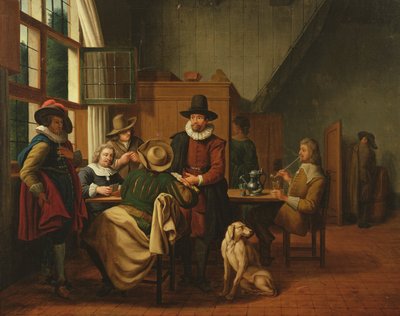 Interiör i en krog av Jan Josef the Elder Horemans
