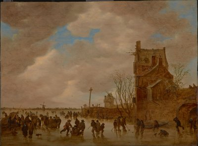 Isnöjen framför ett brotorn, 1655 av Jan Josefsz Goyen van