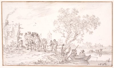 En vagn med resenärer på ett värdshus av Jan Josefsz van Goyen
