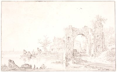 Flodlandskap med en ruin av Jan Josefsz van Goyen