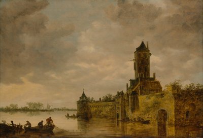 Slott vid en flod, 1647. av Jan Josephsz van Goyen
