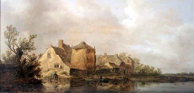 Flodscen med ett värdshus av Jan Josephsz van Goyen