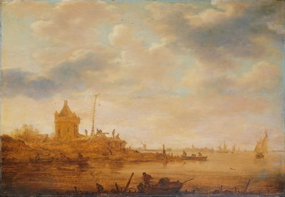 Flodutsikt med vaktpost av Jan Josephsz van Goyen