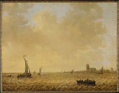 Havslandskap. Utsikt över Dordrecht i bakgrunden (olja på duk) av Jan Josephsz van Goyen