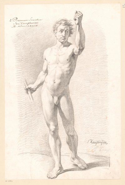 Stående manlig naken, sedd framifrån (2:a pris 1789) av Jan Kamphuijsen