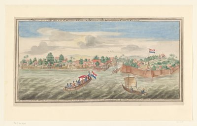 Utsikt över Malacka från havet Utsikten över Malacka kan ses precis ovanför sandplattan på havssidan (titel på objektet) av Jan Keldermans