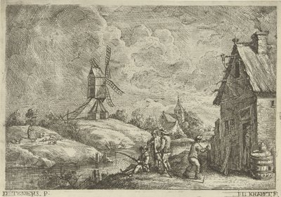 Landskap med värdshus och kvarn av Jan Lauwryn Krafft (I)