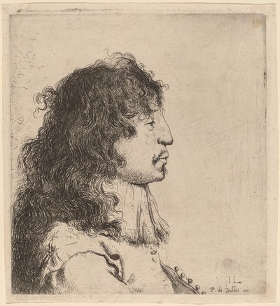 Byst av en ung man i profil, vänd åt höger av Jan Lievens