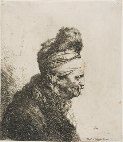 Byst av en orientalisk man, vänd åt höger av Jan Lievens