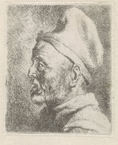 Huvud av en gammal man med hög mössa av Jan Lievens