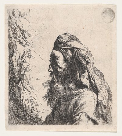 Man med turban vänd åt vänster av Jan Lievens