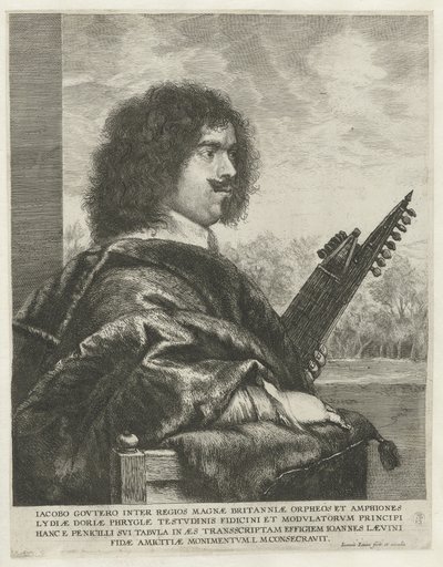 Porträtt av kompositören och lutenisten Jacques Gaultier, 1631-1635 av Jan Lievens
