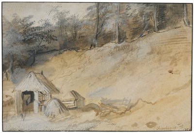 Sandig sluttning med en hydda av Jan Lievens