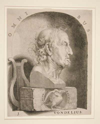 Porträtt av Joost van den Vondel (1587-1679) av Jan Lutma The Younger