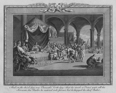 Och på den tredje dagen var faraos födelsedag... sent 1600-tidigt 1700-tal. av Jan Luyken