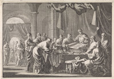 Samling av de 72 lagens översättare på order av kung Ptolemaios Philadelphus av Jan Luyken