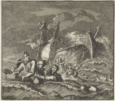 Emblem: skeppsbrott Skeppsbrott med drunknande människor av Jan Luyken