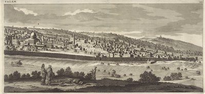 Utsikt över Jerusalem (höger tallrik) av Jan Luyken
