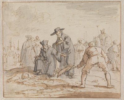 Anneke van den Hoves levande begravning i Bryssel, 1591 av Jan Luyken