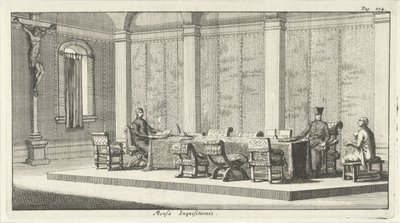 Jesuiter dömer en anklagad av Jan Luyken
