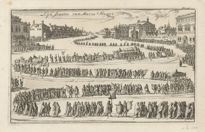 Begravning av drottning Mary II Stuart, 1695 Lyk state of Mary Stuart (titel på objekt) av Jan Luyken