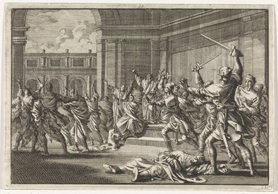 Upplopp och strid i templet i Jerusalem av Jan Luyken