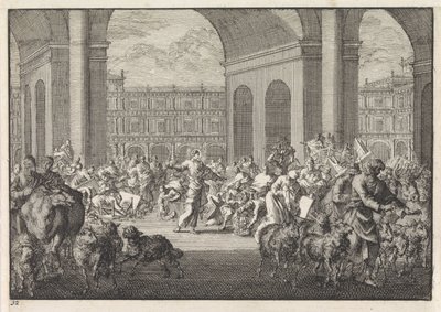 Fördrivandet av månglarna ur templet av Jan Luyken