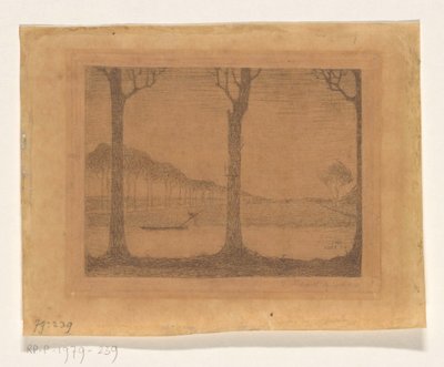 Träd längs kanalen vid Woudsterweg av Jan Mankes (signed by artist)