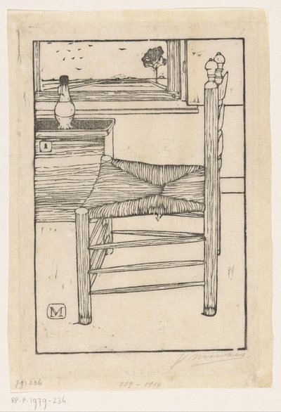 Stol med rörsits av Jan Mankes