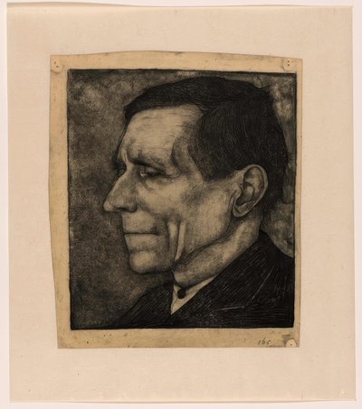 Far till Jan Mankes, nästan i profil till vänster av Jan Mankes