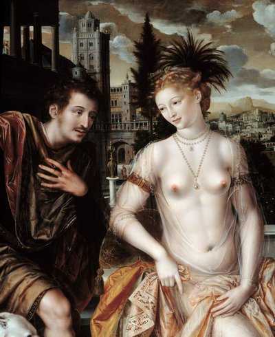 David och Betsabee. (David och Batseba av Jan Massys or Metsys