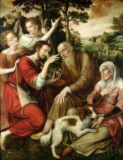 Tobias botar sin fars blindhet, 1563 av Jan Massys or Metsys