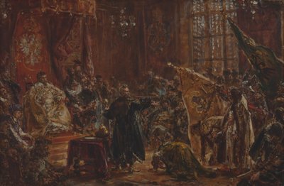 Familjen Szujski vid riksdagen i Warszawa av Jan Matejko