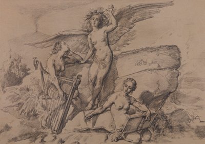 Den mänskliga civilisationens historia - Poesi, musik och historia (målning 7) av Jan Matejko