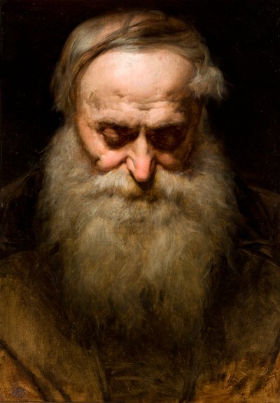 Huvud av en gammal man med grått skägg av Jan Matejko