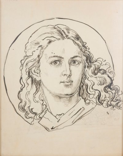 Kartong för polychromi i Mariakyrkan – Ängelhuvud av Jan Matejko