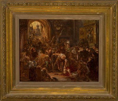 Tęczyńskis död i franciskanerkyrkan av Jan Matejko