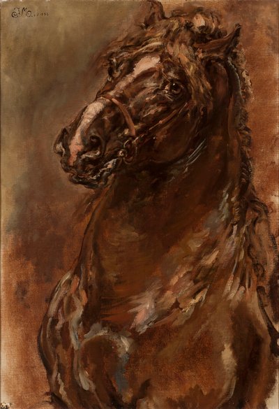 Studie av ett hästhuvud till ”Jungfrun av Orléans” av Jan Matejko