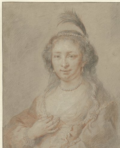 Porträtt av Sara van Baerle, hustru till Philips van Dorp av Jan Maurits Quinkhard