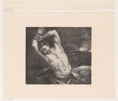 Rovfågel drar levern från Prometheus kropp av Jan Mesker