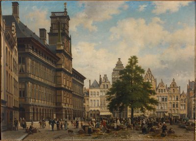 Grote Markt med frihetsträdet, 1875. av Jan Michiel Ruyten