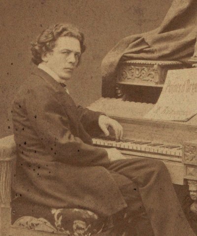 Porträtt av kompositören Anton Rubinstein 1829-1894, ca 1860-1870. av Jan Mieczkowski