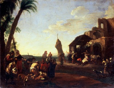 Tillbedjan av Kristusbarnet, 1650-talet av Jan Miel