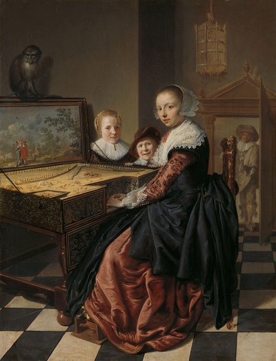 Kvinna som spelar jungfrun, 1630-40 av Jan Miense Molenaer