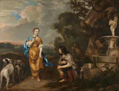 Dubbelporträtt av ett ungt par som Granida och Daiphilo av Jan Mijtens