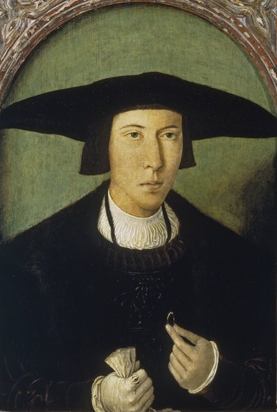 Porträtt av en ung man av Jan Mostaert